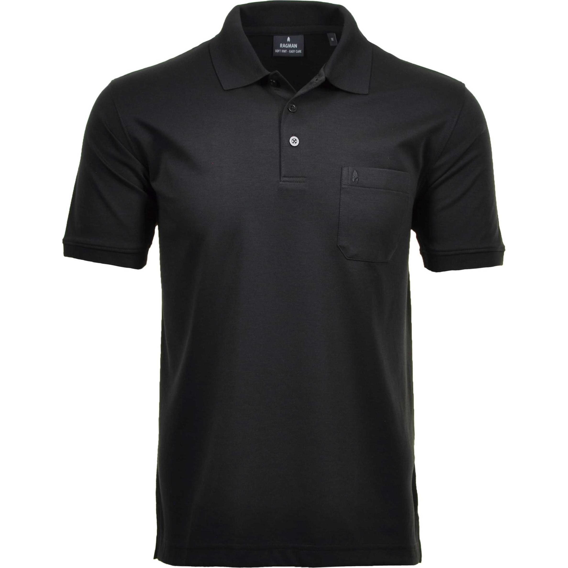 Ragman, Herren, Shirt, Poloshirt Casual Bequem sitzend, Schwarz, (6XL)