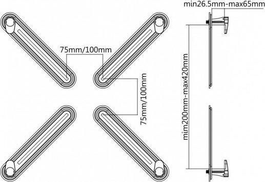 Productafbeelding Sbox NON-VESA adapter (Plafond, 8 kg, 13" - 27")