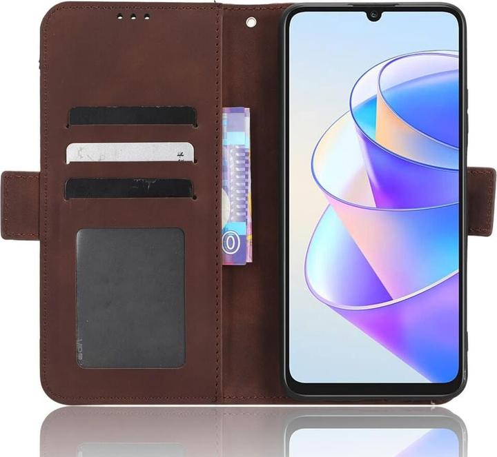 Actual product image Cover-Discount Honor X7a - Case many card slots brown (Honor X7a)