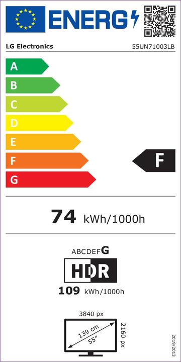 Energy Label LG 55UN71003LB (55", LED, 4K)