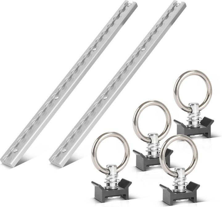Immagine prodotto Stahlwerk Zurrschienen 2er Set mit Zurrösen 50 cm Airlineschienen aus Aluminium