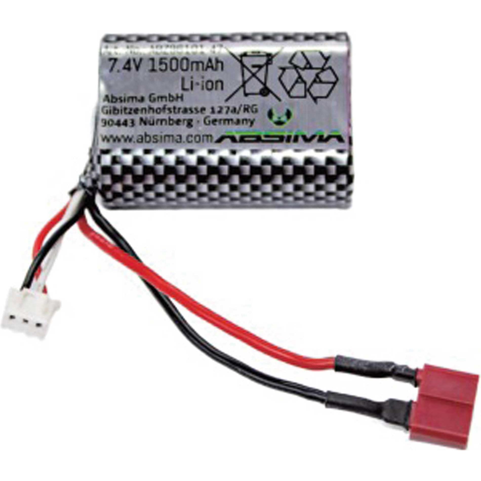 Absima Li-Ion Battery 1.500mAh - Mini AMT (7.40 V, 1500 mAh)