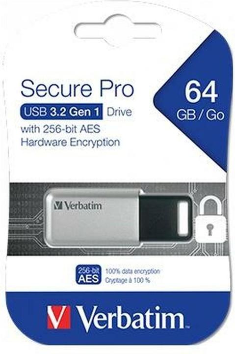 Produktbild Verbatim Usb 3.0 Drive 64gb Secure Data Pro (pc Mac) (64 GB, USB-A)