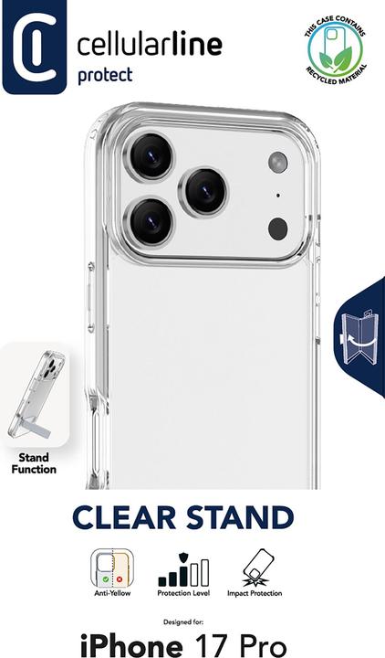 Produktbild Cellularline Clear Stand Case (Apple iPhone 17 Pro)