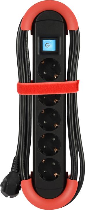 Actual product image Bachmann HOOK Indoor 5x protective contact plastic with switch 5m (5 x, CEE 7/3, 5 m)