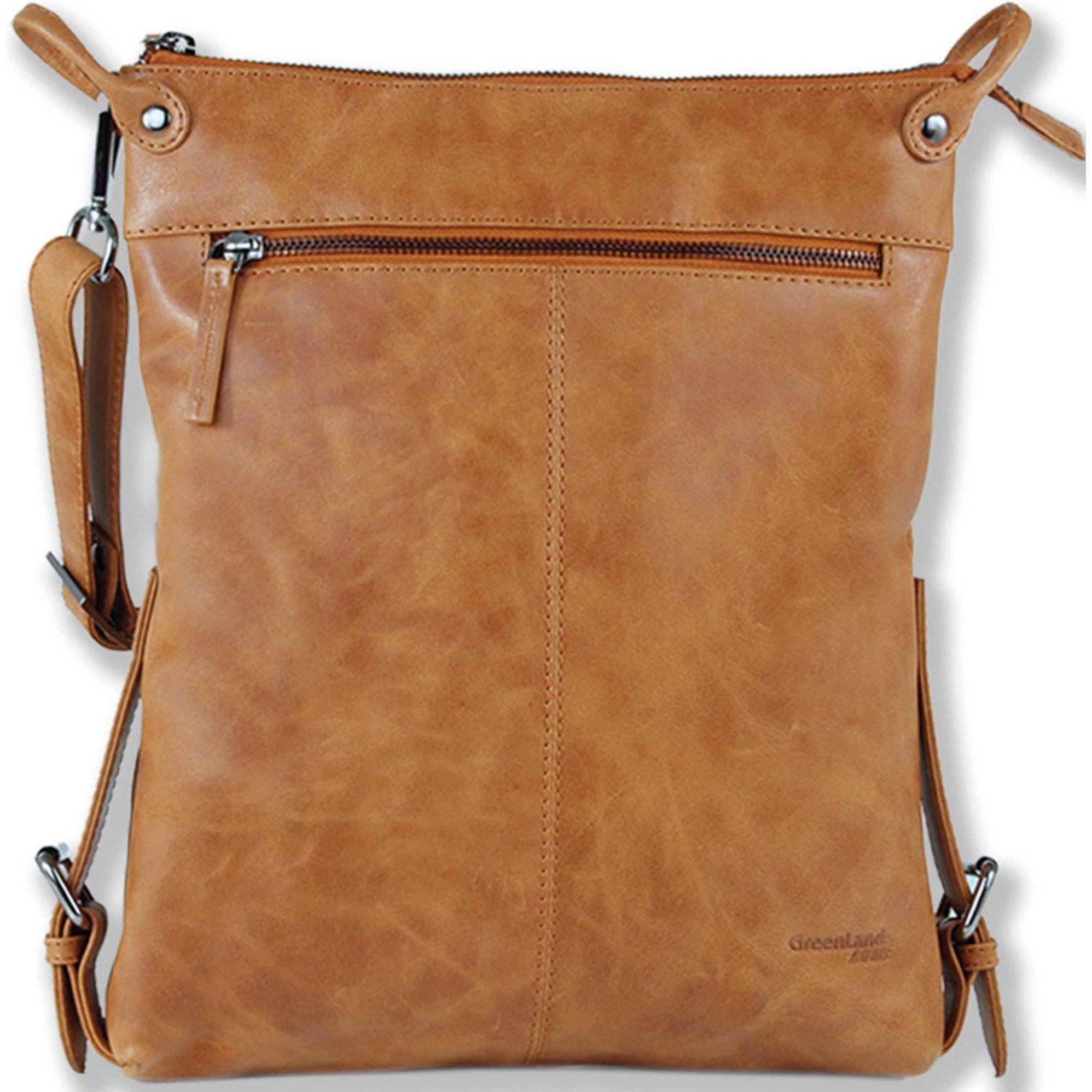 Greenland Nature, Handtasche, Light Umhängetasche Leder 27 cm, Braun