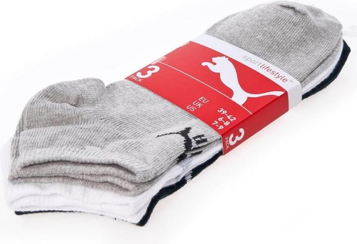 Actual product image Puma Sneaker Invisible Sneaker Boot Socks (3 Pack), Unisex, Grey/White/Black, 9-11 (pack of 3, 43 - 46)