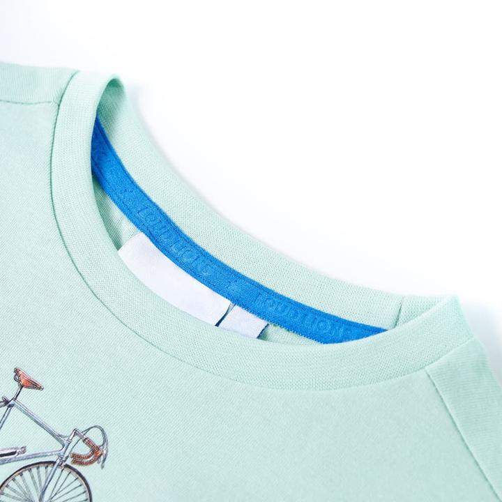 Image du produit vidaXL T-shirt enfant vert menthe clair 116,Matière : 100 (116)