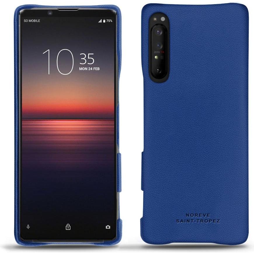 Noreve Lederschutzhülle (Sony Xperia 1 II), Smartphone Hülle, Blau