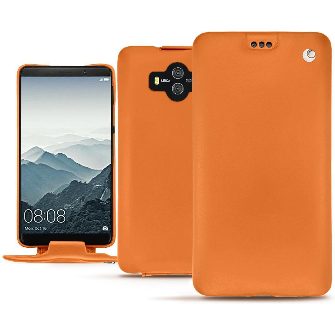 Noreve Lederschutzhülle vertikal (Huawei Mate 10), Smartphone Hülle, Orange