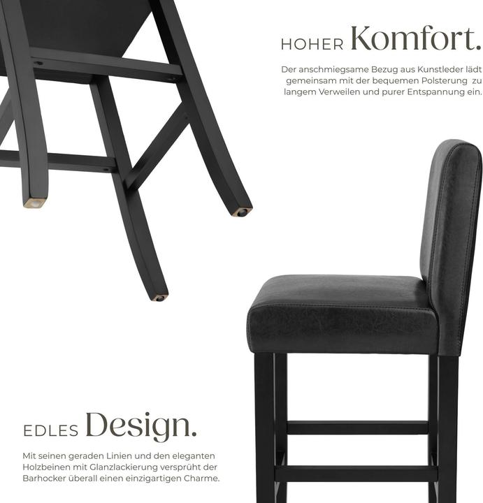 Produktbild tectake Barhocker aus Kunstleder
