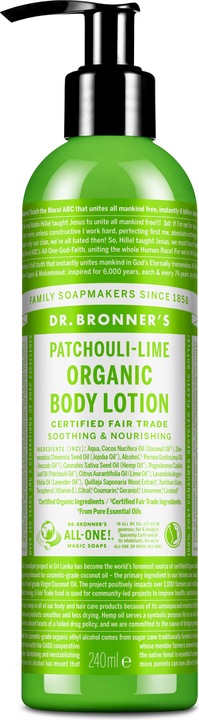 Produktbild Dr. Bronner's Organic Body Lotion Patchouli Lime 240 ml (Körperlotion, 240 ml)