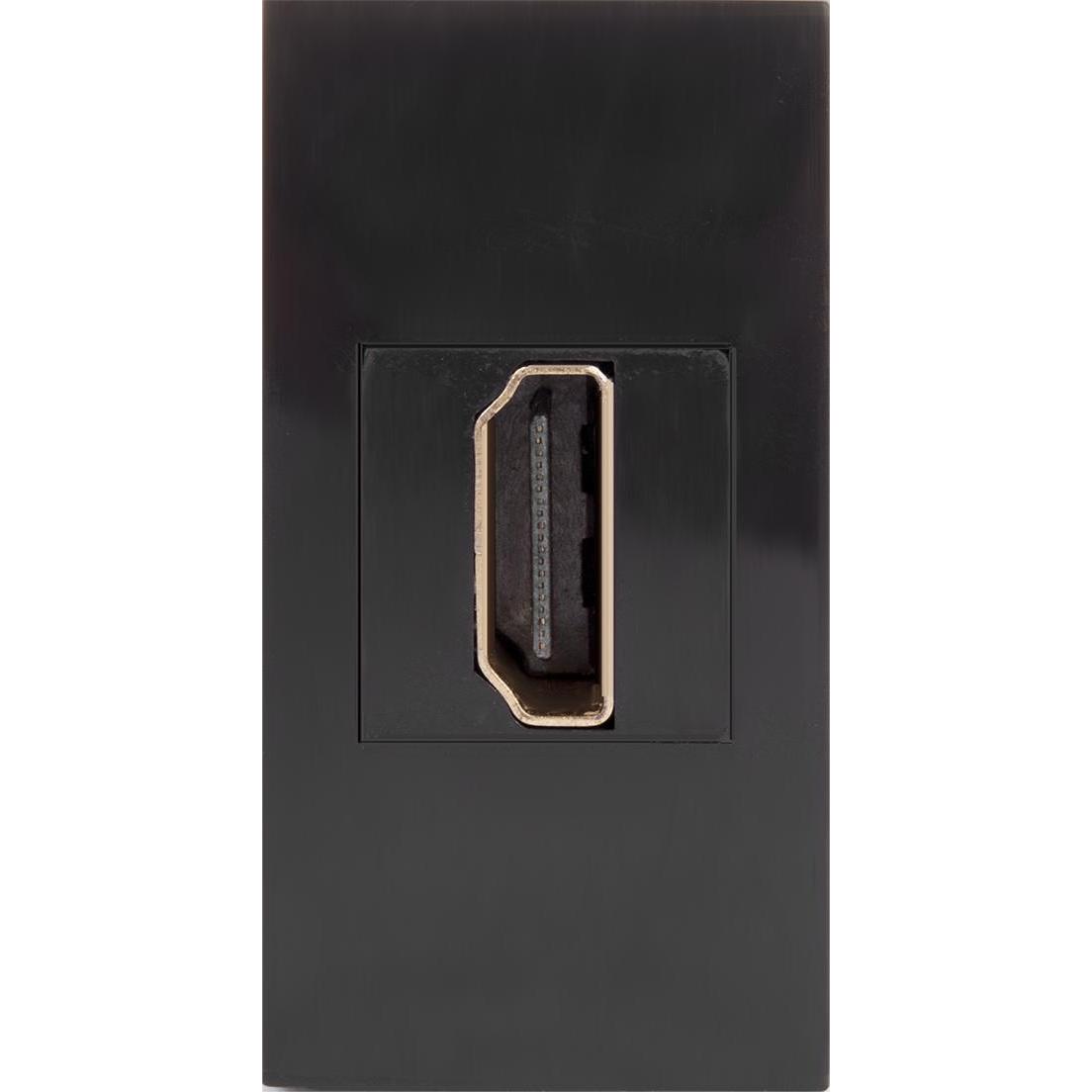 Maclean Presa HDMI a parete modulare MCE720B, Luce continua, Nero