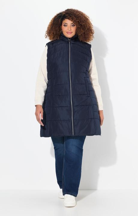 Immagine prodotto Ulla Popken Gilet trapuntato dal taglio svasato con cappuccio, collo alto e materiale riciclato (58)