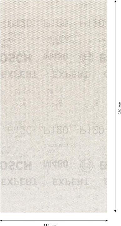 Image du produit Bosch Professional Zubehör EXPERT M480 Filet de ponçage pour ponceuses vibrantes, 115 x 230 mm, G 120, 10 pcs. (120)