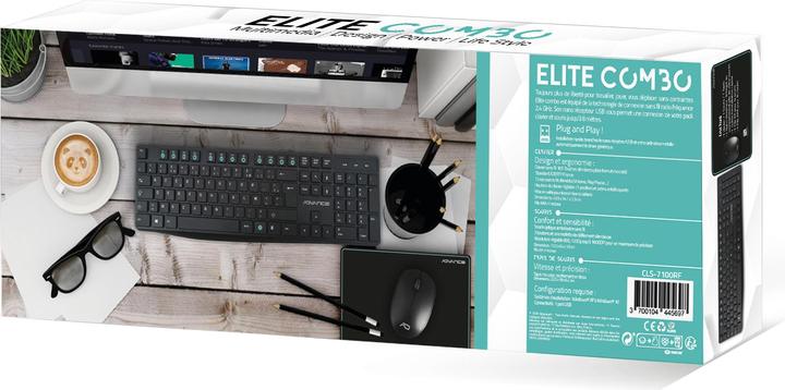 Image du produit Advance Pack 3 En 1 (Clavier/Souris/Tapis) Elite Wireless Combo (Noir) (FR, Filaire)