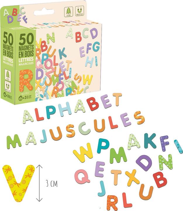 Jeujura 50 Magnets Bois Lettres (50x)