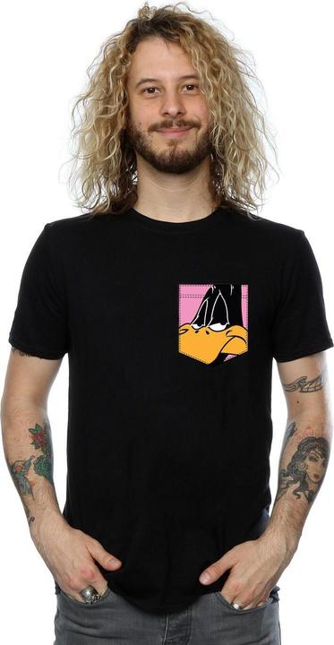 Produktbild Looney Tunes Daffy Duck Face Faux Pocket TShirt (XXL)