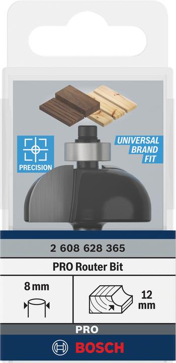 Actual product image Bosch Professional Zubehör Chamfer cutter, 8 mm, R1 12 mm, D 36.7 mm, L 16 mm, G 58 mm