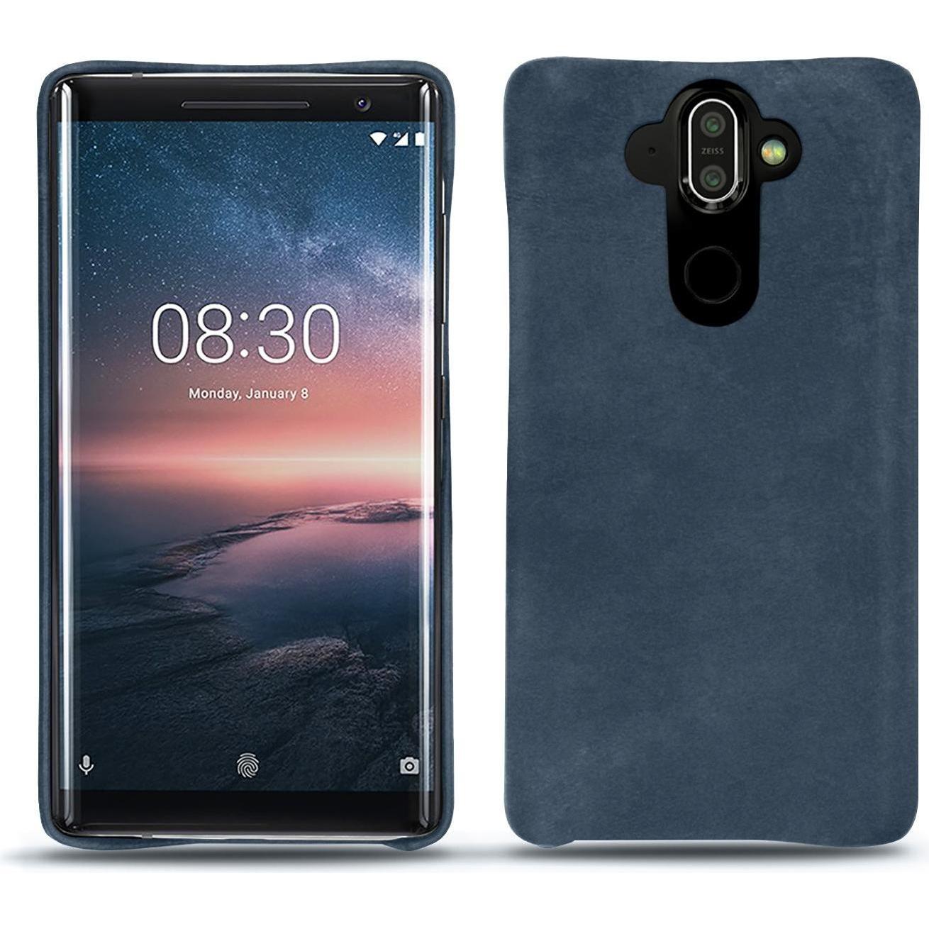 Noreve Lederschutzhülle (Nokia 8 Sirocco), Smartphone Hülle, Blau