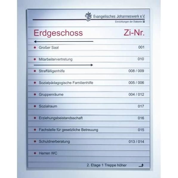 Ultradex, Informationsschild, Wegweiser Serie silver BxH750x972mm Aluminium eloxiert