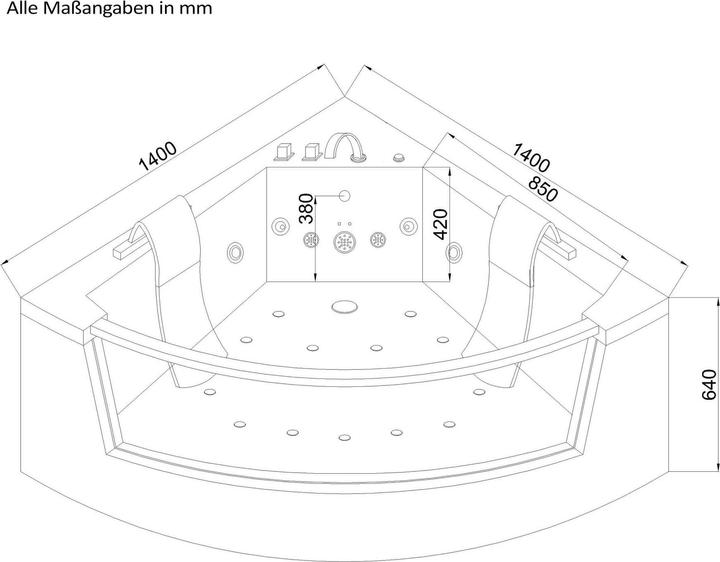 Actual product image Home Deluxe Whirlpool bath with LED light therapy NAUTICA L - 140x140cm (180 l, 140 cm, 140 cm)