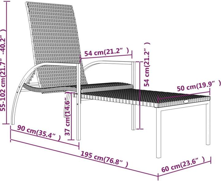 Produktbild vidaXL Sonnenliege (195 cm)