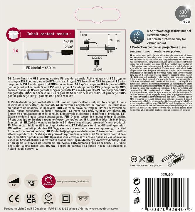 Produktbild Paulmann Einbaupanel Areo (830 lm)
