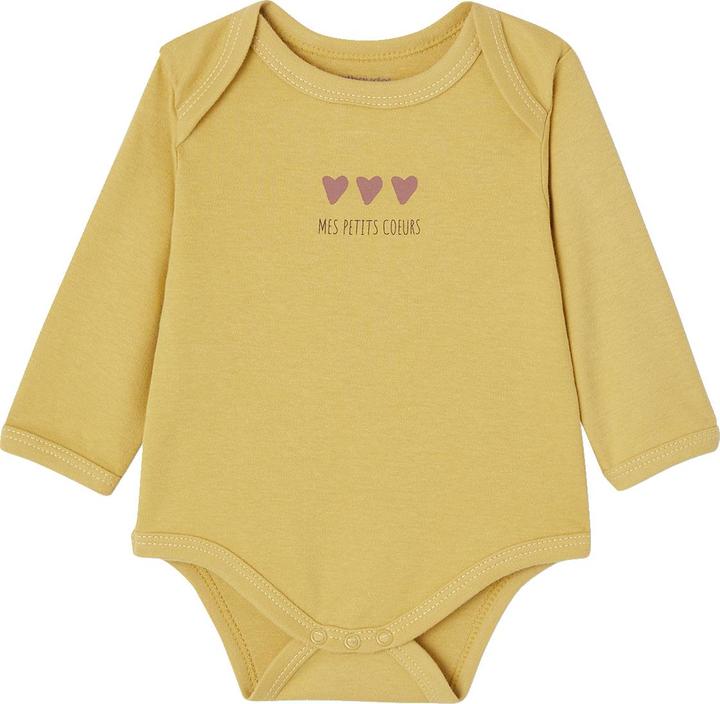 Image du produit Vertbaudet Collection Bio : Lot de 3 bodies bébé manches longues à enfiler, coeurs (56)