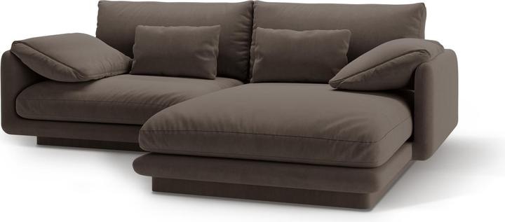 Image du produit Micadoni Canapé D'Angle Droit Velours, "Torino", 3 Places, 220x170x83 Fabriqué en Europe (Canapé d'angle)