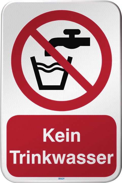 Produktbild Brady P/P005/DE55/RFLBD-400X600-1, ISO Sicherheitsschild - Kein Trinkwasser, Aluminium laminiert m