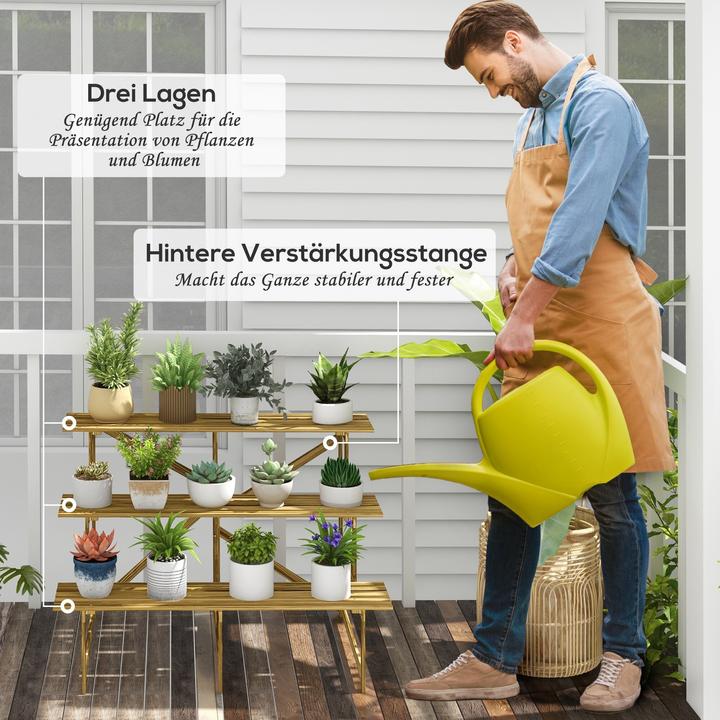 Produktbild Outsunny Pflanzentreppe mit 3 Stufen