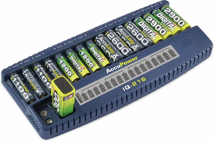 Produktbild AccuPower IQ216 (1 Stk., AAA, AA, 9V Block, Ladegerät inkl. Akku)