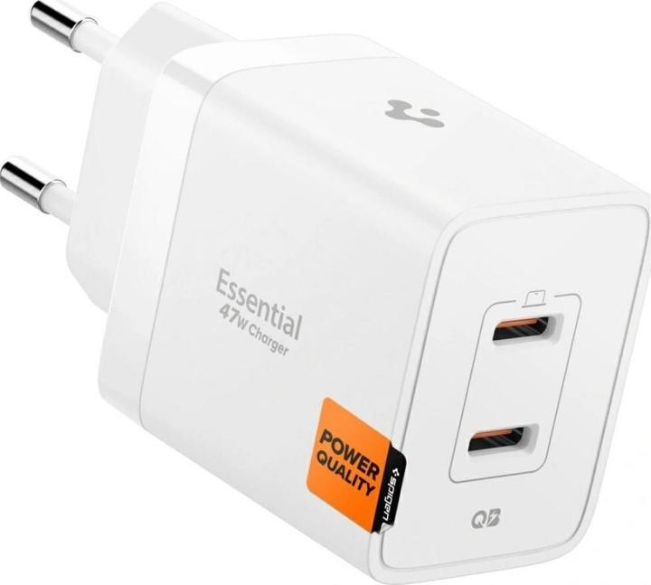 Spigen Essential 47W Wall Charger EE472EU - White (47 W, 2 Ports)