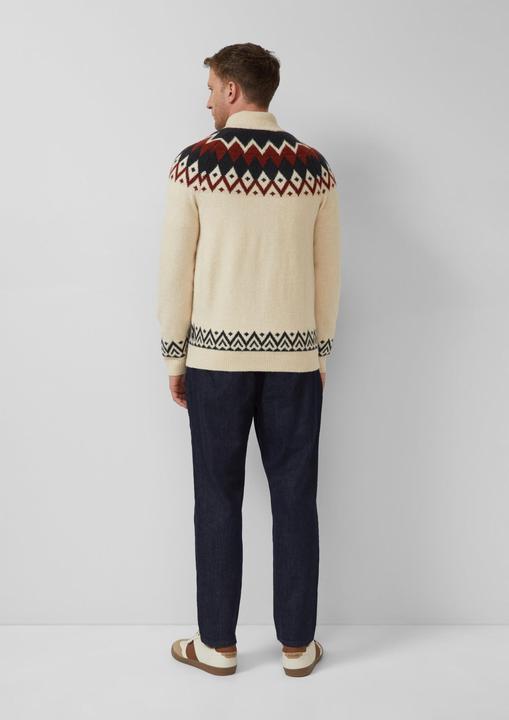 Produktbild s.Oliver Strickjacke Strickjacke aus Wollmix im Norweger-Stil (S)