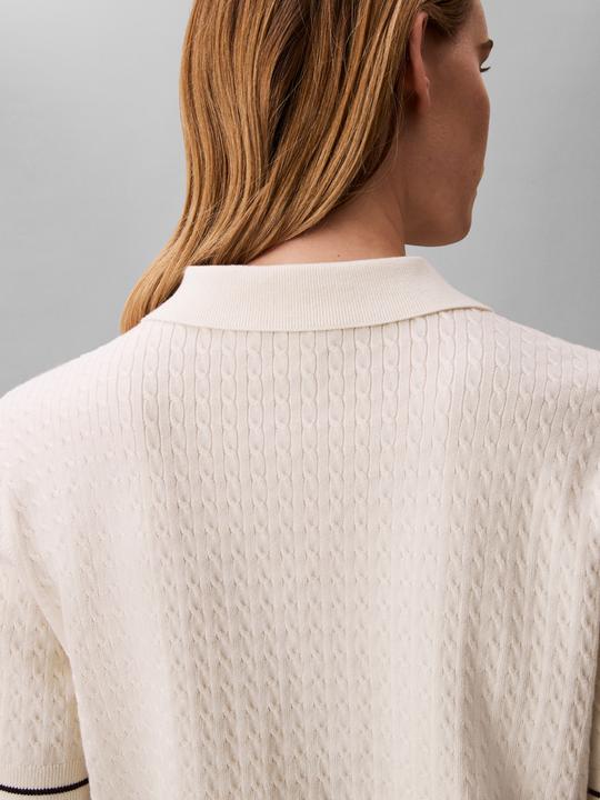 Image du produit Calvin Klein Jeans Cable Knit Cropped Short Sleeve Jumper (S)