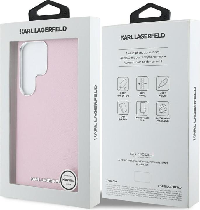 Produktbild Karl Lagerfeld Saffiano Full Wrapped Elongated Metal Logo MagSafe Case for Samsung Galaxy S25 Ultra (Samsung Galaxy S25 Ultra)