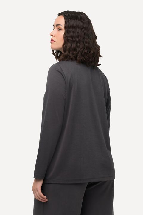 Immagine prodotto Ulla Popken Maglia classica in misto modal con collo alto e maniche lunghe (54)