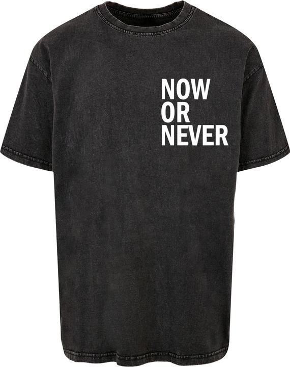 Merchcode Now Or Never Acid Washed Heavy Oversized Tee - 112647 (M)