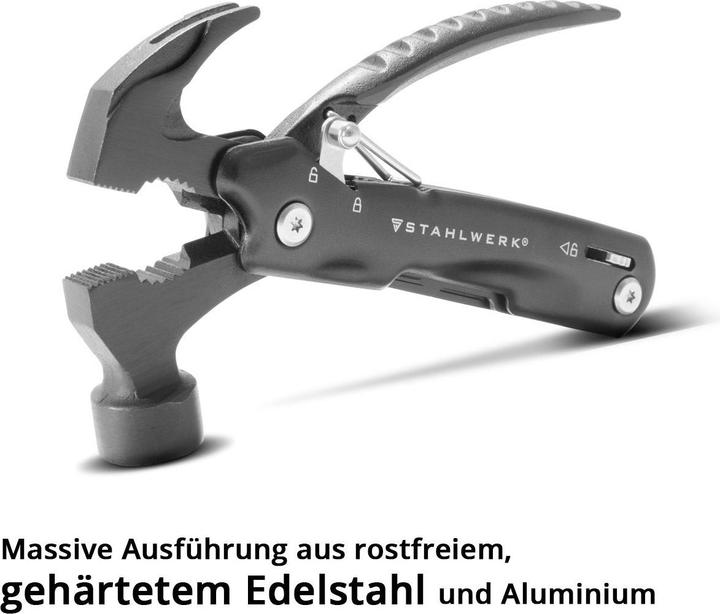 Actual product image Stahlwerk Multitool 12 Tools Pocket Knife Multifunction Tool Flashlight (12 Functions)