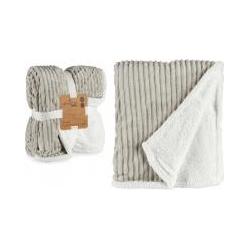 Giftdecor, Decke, Bettdecke hellgrauer Kordsamt (200 x 150 cm)