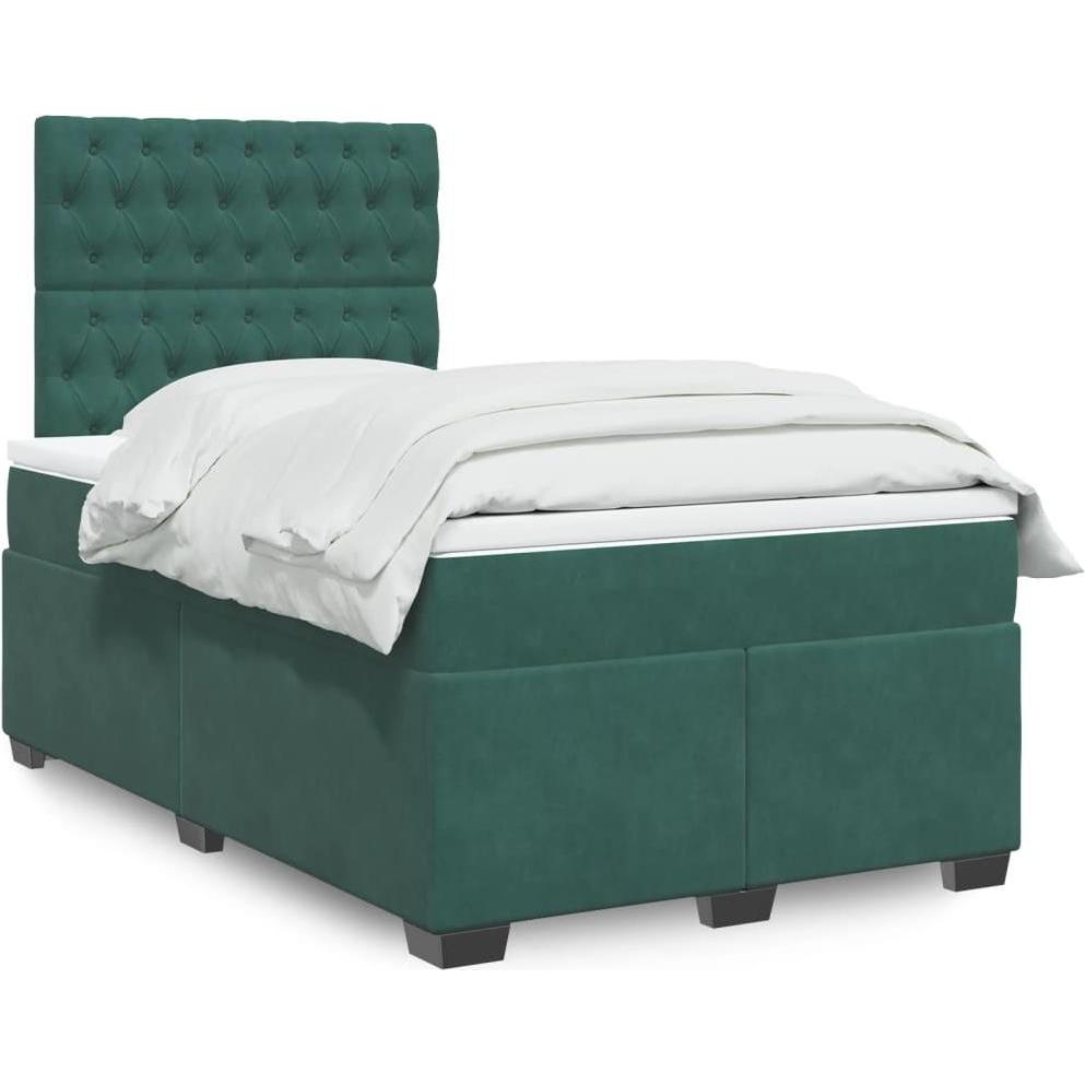 VidaXL, Bett, Bo x springbett mit Matratze 120 x 190 cm Samt (120 x 190 cm)