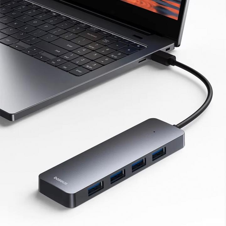 Produktbild Baseus 4in1 Hub UltraJoy Lite USB-A to USB 3.0 15cm (grey) (USB-A, 4 Ports)