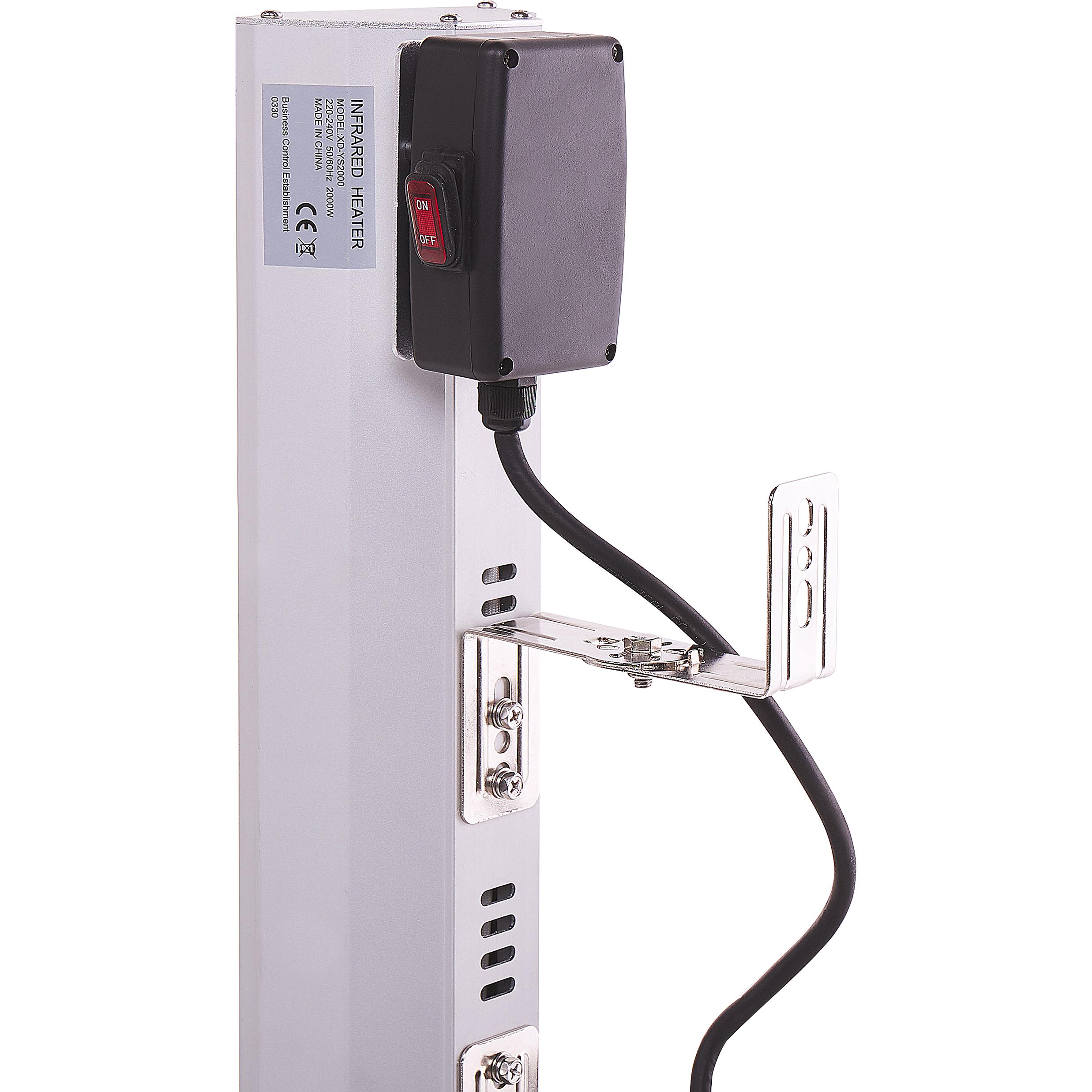 Thumbnail - Beliani, Gartenbeleuchtung, Wandheizstrahler elektrisch Aluminium 2000 Watt silber BROMO (IP55)