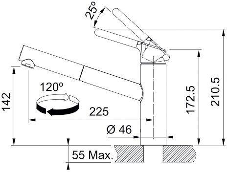 Produktbild Franke Orbit Zugauslauf