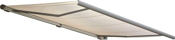 Produktbild Swisshandel24 Elektrische Kassettenmarkise, Markise, Sonnenstoren Vollkassette 4x3m, Polyester Creme, Rahmen grau (4 m)