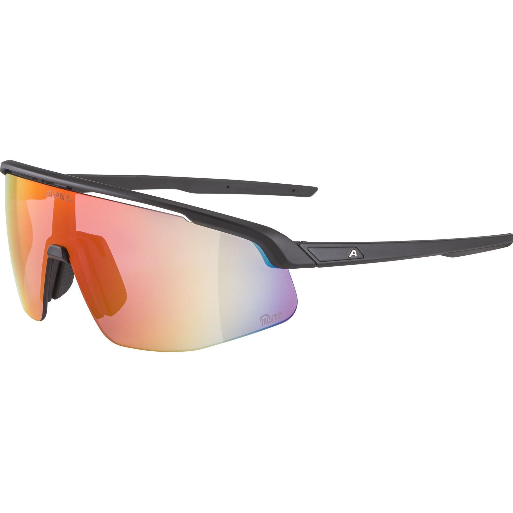 ALPINA SPORTS, Unisex, Sportbrille, Turbo Pro Q-Lite (Black Matt, Red), Schwarz