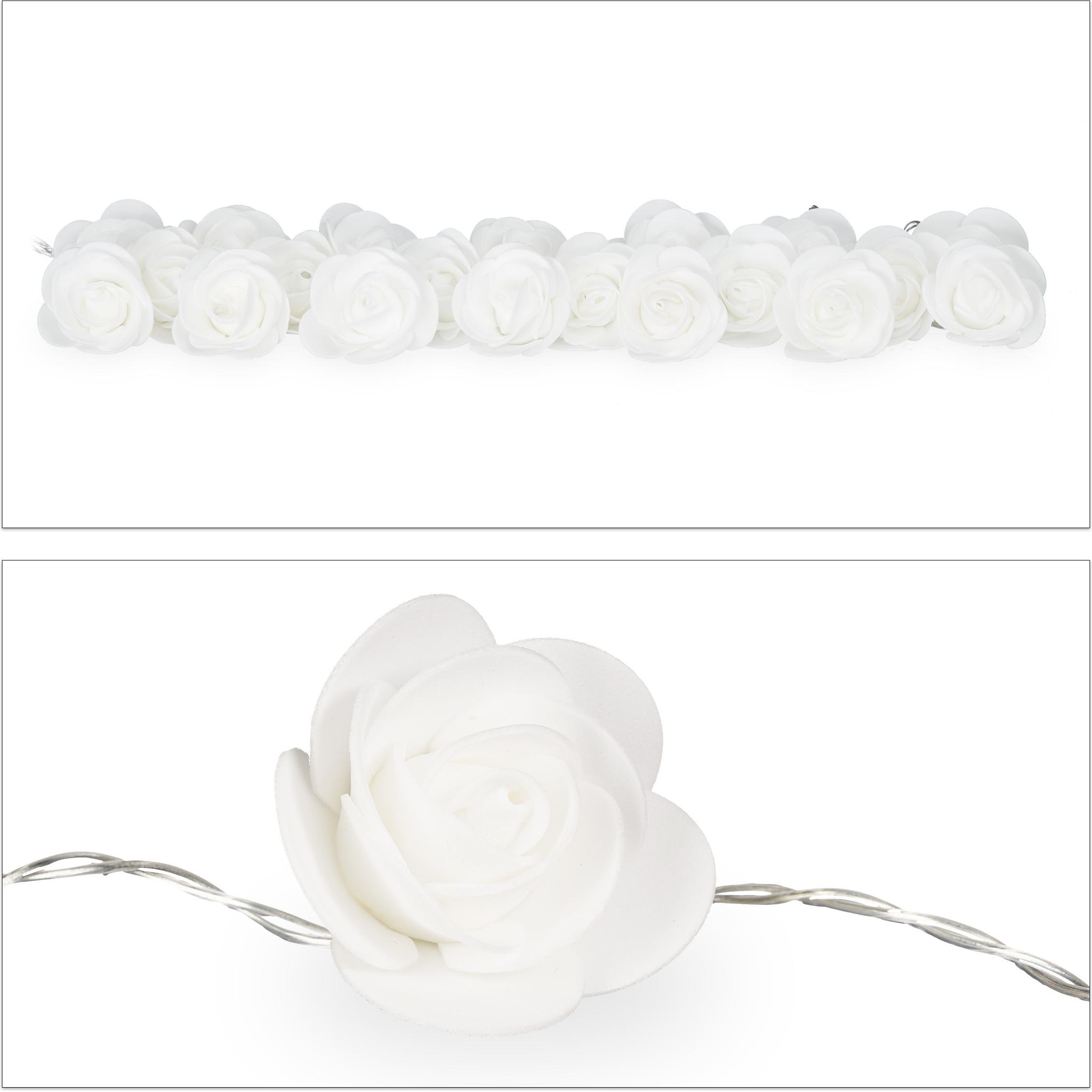 Relaxdays, Lichterkette, Rosen (0.33 m)