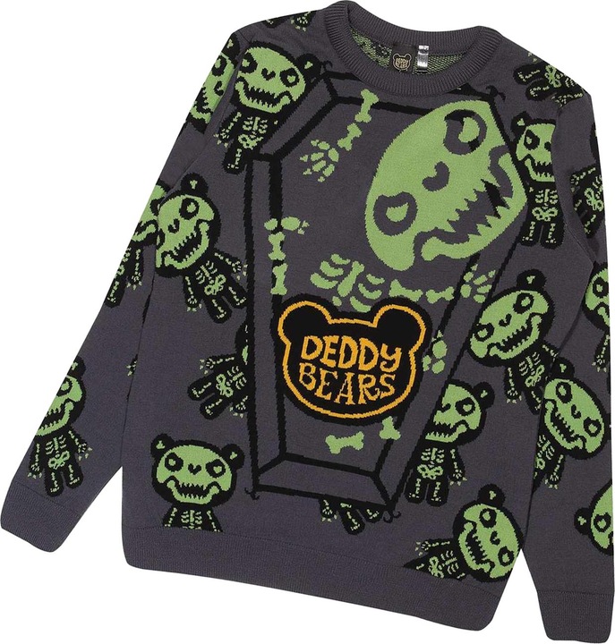 Actual product image Deddy Bears Unisex Adult Bones Knitted Jumper (S)