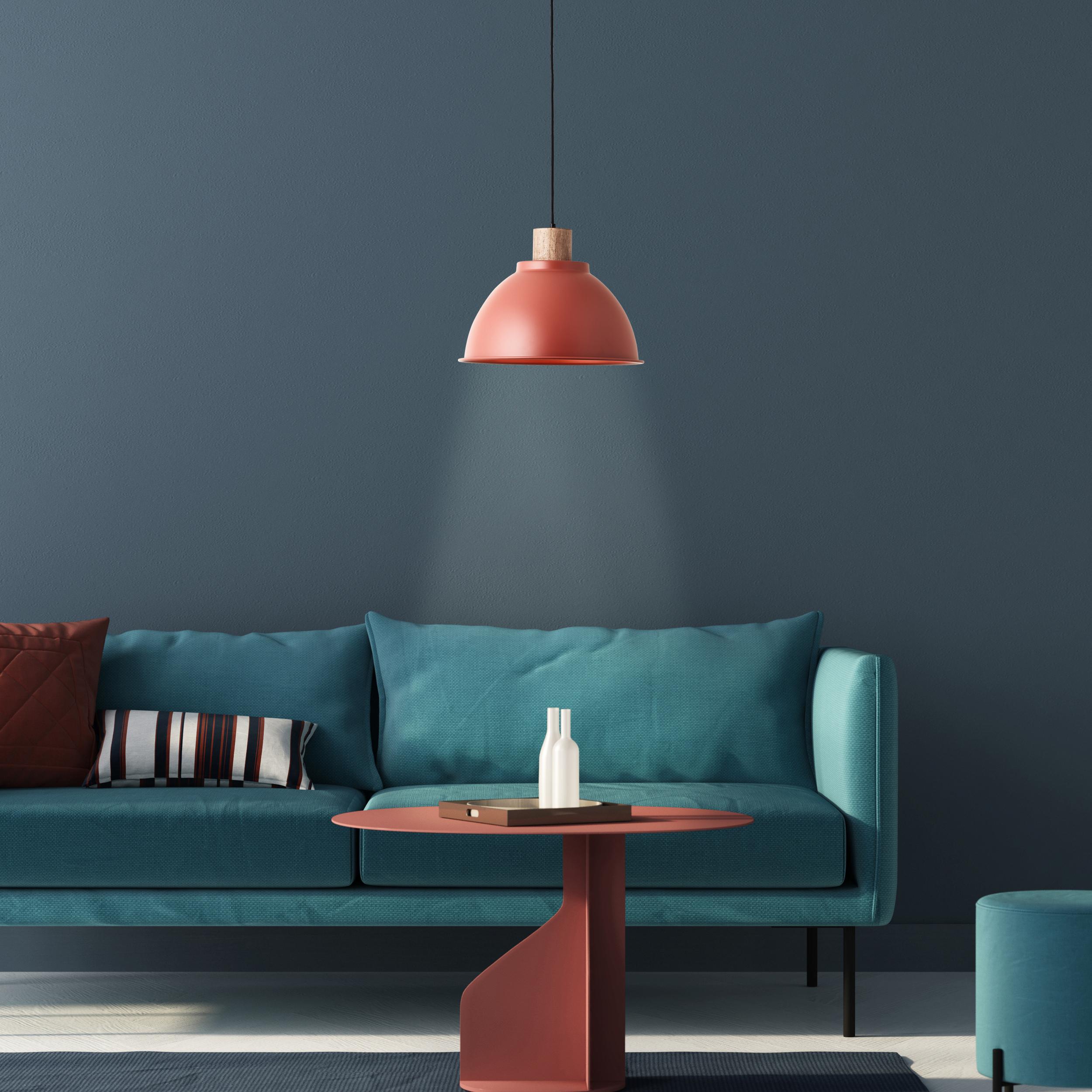 Thumbnail - Brilliant, Pendelleuchte, Erena Pendelleuchte 38cm rot Metall/Holz 1x A60, E27, 60 W, Geeignet (E27)